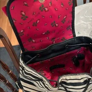 Betsy Johnson Striped Backpack with Pink Bow Accent Betsey Johnson | Bags | Betsy Johnson Striped Backpack With  main image 4